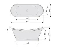 POLYSAN OXFORD volně stojící vana 161x65x65cm, bílá (6)