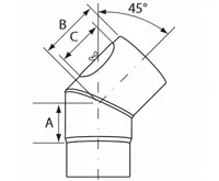 Almeva Koleno s čistícím otvorem 45° - ø120 (1)