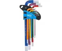 BGS Sada zahnutých klíčů, vícebarevné, vnitřní šestihran 1,5 - 10 mm, 9dílná (1)