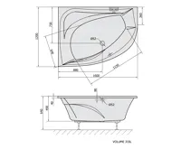 POLYSAN TANYA L asymetrická vana s konstrukcí 160x120x49cm, bílá (7)