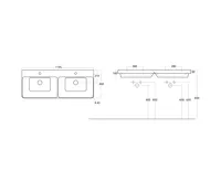 SAPHO THALIE 120 keramické dvojumyvadlo nábytkové 120x46cm, bílá (8)