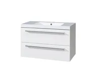 Koupelnová skříňka, umyvadlo litý mramor, 100 cm, bílá/bílá Koupelnová skříňka, umyvadlo litý mramor, 100 cm, bílá/bílá