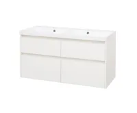 Opto, koupelnová skříňka, umyvadlo z litého mramoru, bílá, 4 zásuvky, 1210x580x458 mm Opto, koupelnová skříňka, umyvadlo z litého mramoru, bílá, 4 zásuvky, 1210x580x458 mm