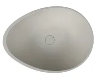 SAPHO PUNC betonové umyvadlo na desku, včetně výpusti, 53x39cm, bílý pískovec (4)