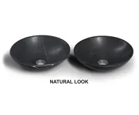 SAPHO BLOK kamenné umyvadlo na desku Ø 40cm, matný černý Marquin (5)