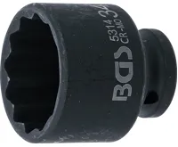 BGS Hlavice nástrčná, tvrzená, dvanáctihranná, 12,5 mm (1/2"), 34 mm - BGS 5314
