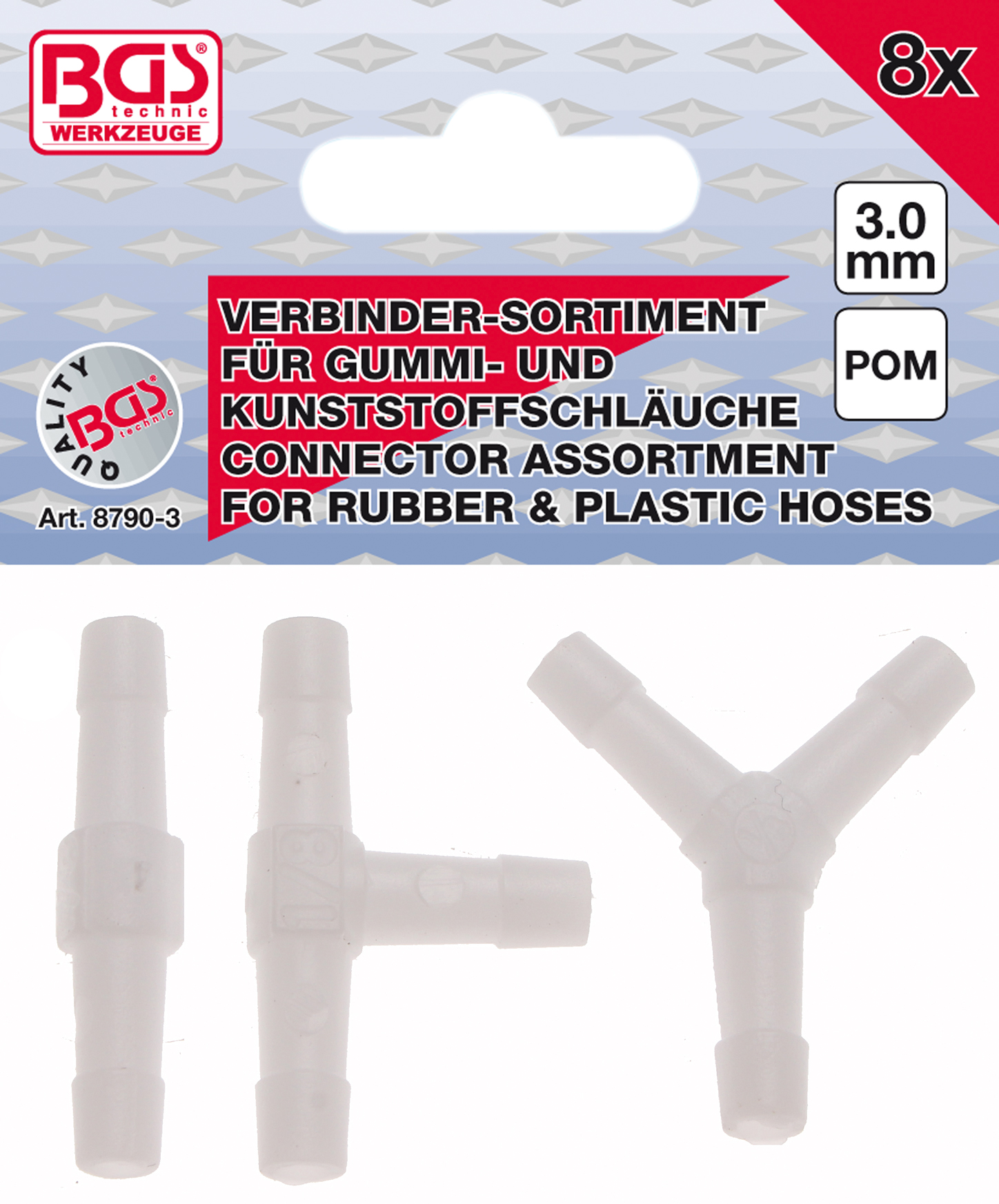 Bgs hadicové spojky,  3 mm