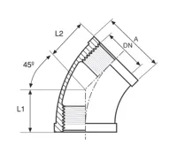 Nerez koleno 45°- DN  8 - 1/4" F/ F (1)