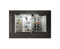 SAPHO RIWA galerka s LED osvětlením, 3x dvířka, 121x70x17cm, dub stříbrný (1)