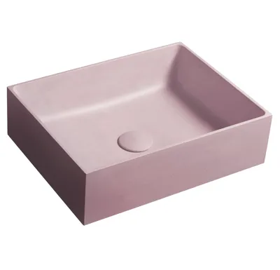 SAPHO FORMIGO betonové umyvadlo na desku, 47,5x36,5cm, růžová mat