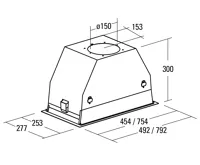 CATA Odsavač par GC DUAL 45 Bílé sklo 450mm (8)