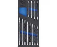 BGS Vložka do dílenského vozíku 1/3: sada ráčnových očkoplochých klíčů, 8 - 19 mm, 12dílná BGS Vložka do dílenského vozíku 1/3: sada ráčnových očkoplochých klíčů, 8 - 19 mm, 12dílná