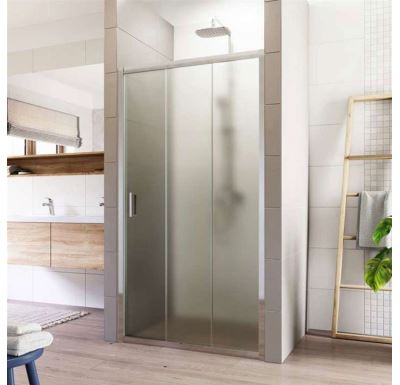 LIMA Sprchové dveře, trojdílné, zasunovací, 80 cm, chrom ALU, sklo Point