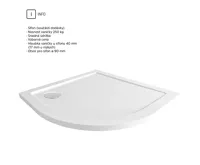 Sprchový set z Kory Lite, čtvrtkruh, 90 cm, chrom ALU, sklo Čiré a nízké SMC vaničky (2)