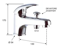 AQUALINE KASIOPEA stojánková umyvadlová baterie s přepínačem, chrom (4)