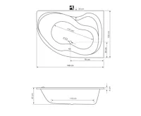AQUALINE CIDLINA 150 vana 150x105x45cm, pravá, bílá (4)