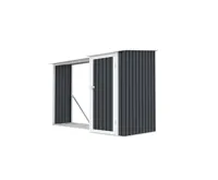 Přístřešek na dřevo s kůlnou plechový PLUTOS A 3,07 m2 antracit IWH-10230032 (3)