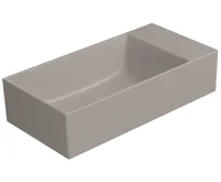 GSI KUBE X keramické umývátko 50x25cm, bez otvoru, pravé/levé, tortora mat