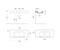 GSI KUBE X keramické umyvadlo 120x47cm, s odkládacími plochami, broušená spodní hrana, bílá mat (7)