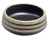 SAPHO PRIORI keramické umyvadlo na desku, Ø 41cm, černá/kámen (3)