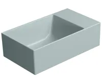 GSI KUBE X keramické umývátko 40x23cm, bez otvoru, pravé/levé, ghiaccio mat