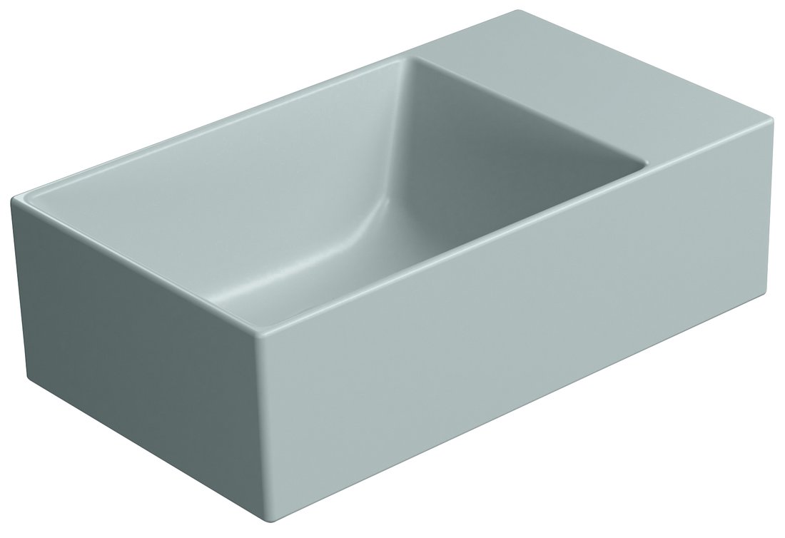 Gsi kube x keramické umývátko 40x23cm, bez otvoru, pravé/levé, ghiaccio mat