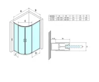 GELCO SIGMA SIMPLY čtvrtkruhová sprchová zástěna 1000x800 mm, R550, L/R, čiré sklo (9)