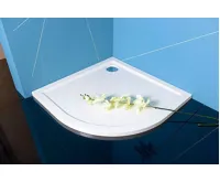 POLYSAN SERA sprchová vanička z litého mramoru, čtvrtkruh 100x100cm, R550, bílá (5)