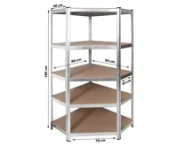 Profi Tools Kovový rohový regál ZEUS 180 x 90 x 70 x 40 cm 5 polic TC-081 (4)