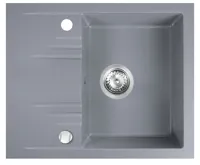 NOVASERVIS Granitový dřez s odkapem, s přepadem z dřezu, šedá - DRGM48/58GA NOVASERVIS Granitový dřez s odkapem, s přepadem z dřezu, šedá - DRGM48/58GA