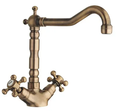 SAPHO ANTEA stojánková dřezová baterie s retro hubicí, bronz
