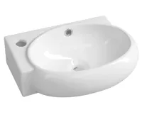 SAPHO RIBERA keramické umývátko rohové 43x28,5 cm, otvor pro baterii vlevo, bílá SAPHO RIBERA keramické umývátko rohové 43x28,5 cm, otvor pro baterii vlevo, bílá