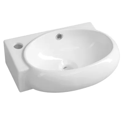 SAPHO RIBERA keramické umývátko rohové 43x28,5cm, otvor pro baterii vlevo, bílá