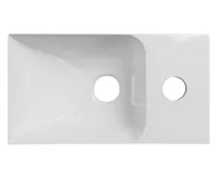 SAPHO PICCOLINO umývátko 30,8x17cm, litý mramor, baterie vpravo, bílá (5)