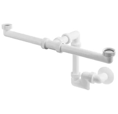 BRUCKNER Umyvadlový sifon pro dvojumyvadlo, 5/4", DN40, bílá
