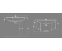 AQUALINE ZERO 86 keramické umyvadlo nábytkové 86x50cm, bílá (7)