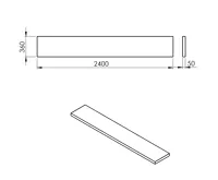 SAPHO AVICE deska pod umyvadlo 240x36cm, tl.5cm, dub Rover (2)