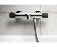 SAPHO SOLARIS nástěnná vanová termostatická baterie, chrom/černá mat (3)