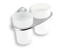 NOVASERVIS Dvojitý držák kartáčků a pasty sklo Metalia 11 chrom - 0157,0 NOVASERVIS Dvojitý držák kartáčků a pasty sklo Metalia 11 chrom - 0157,0