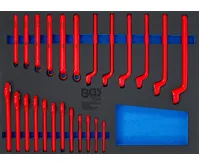 BGS Vložka do dílenského vozíku 3/3: sada očkových klíčů VDE a jednostranných plochých klíčů V