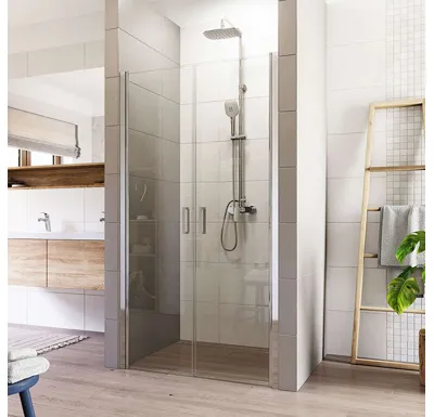 LIMA Sprchové dveře, dvoukřídlé, lítací, 120 cm, chrom ALU, sklo Čiré