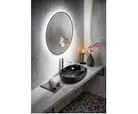 SAPHO SHARON kulaté zrcadlo s LED podsvícením ø 80cm, černá mat (5)