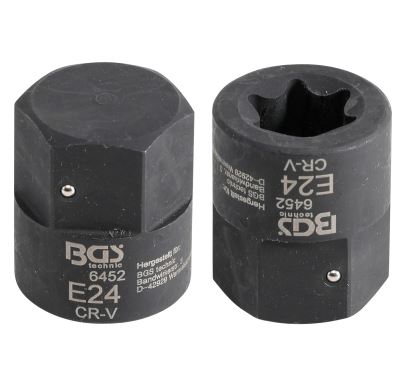 BGS Hlavice nástrčná E-profil E24 x 30 mm,tvrzená,Cr-V