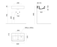GSI KUBE X keramické umyvadlo 60x37cm, bez otvoru, bílá ExtraGlaze (7)