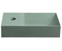SAPHO PICCOLINO betonové umývátko 30,8x17cm, baterie vlevo, zelená mat (4)