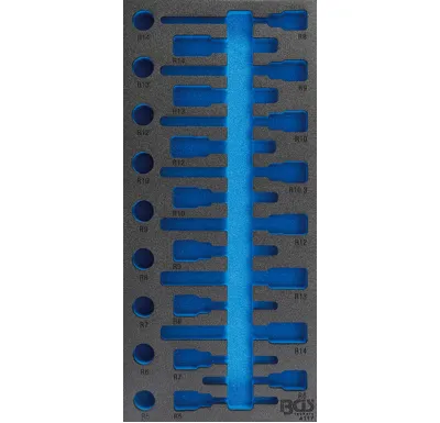 BGS Vložka do dílenského vozíku 1/3: sada nástrčných hlavic, prázdná, pro BGS 4117