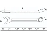 BGS Klíč očkoplochý 36 mm, 15° vyhnutý, DIN 3113A (1)