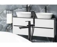 SAPHO PAX vanová baterie s připojením do podlahy, černá mat (3)