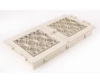 HS Flamingo Krbová mřížka STYLOVÁ 21x43 cm, bílá - antik