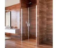 LIMA Sprchové dveře, dvoukřídlé, lítací, 120 cm, chrom ALU, sklo Čiré (1)